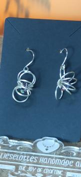 Ohrhänger Kupfer Spirale mit Perle rauch-lila 2